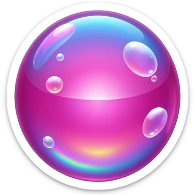 pink fuchsia sparkling shiny bubble sticker