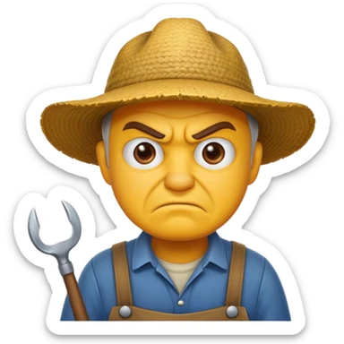 angry farmer  sticker