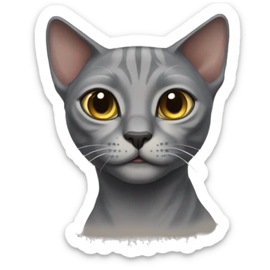 Grey cat of sphinx full-grown sticker
