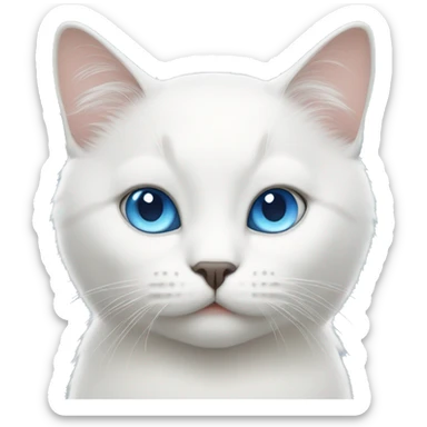white cat with blue eyes  sticker