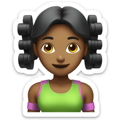 Cute gym girl with dumbbells  sticker