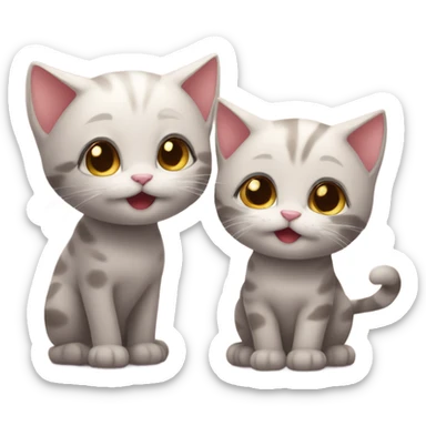 two cute kitties inlove  sticker
