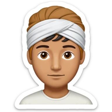 Guy wearing a headband sticker