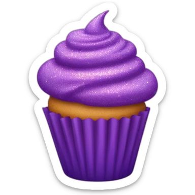 Happy purple glittery cupcake  sticker