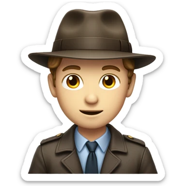 Handsome white boy with brown hair dressed like an investigator sticker