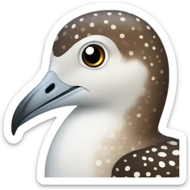 brown speckled sea bird with white spots sticker