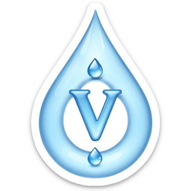 the letter V made out of water sticker