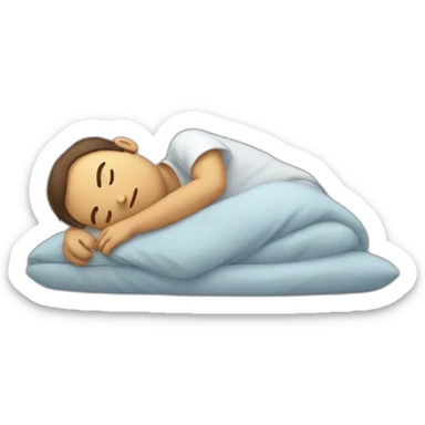 Men sleeping driming about a hug sticker