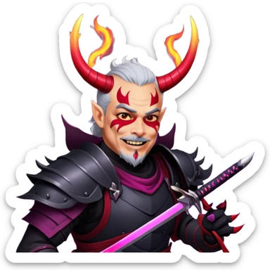 Demon-Horned Warrior sticker