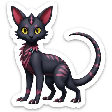 Gothic edgy dark Salandit-Umbreon-Genet-Noivern-Noibat-Serval-Hybrid (Full body) sticker