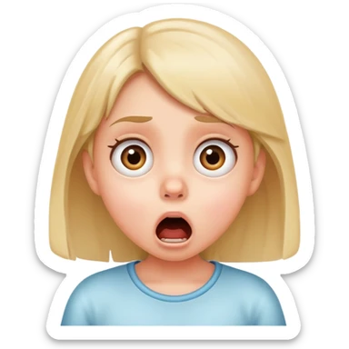 a schocked little girl sticker
