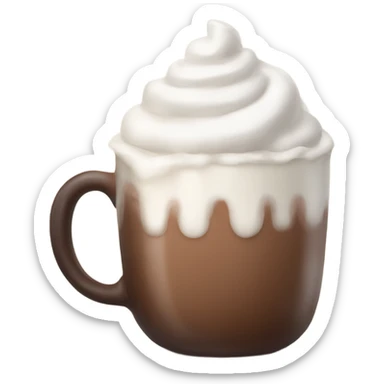 A mug of hot chocolate with marshmallows and whipped cream  sticker