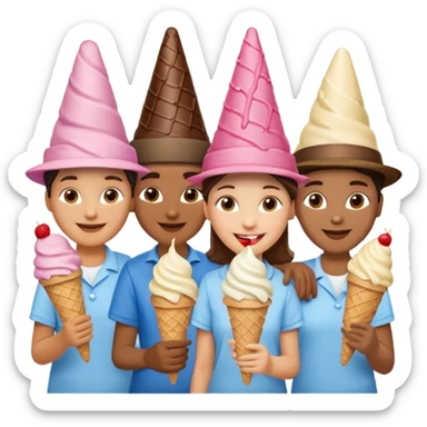 Hat-wearing ice cream vendors sticker