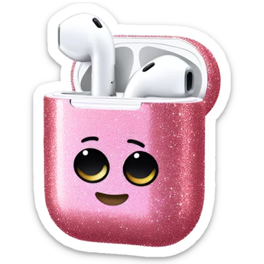 Pink glitter AirPods sticker