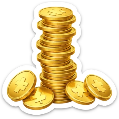 stack of coins growing taller sticker