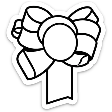 a ribbon, cartoonish sticker style sticker