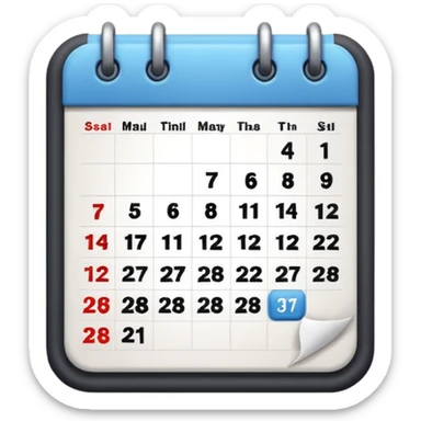 Calendar overnight image in professional look sticker