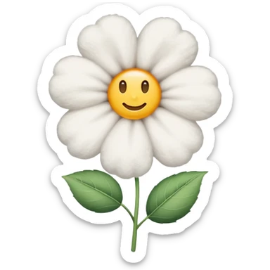 cotton flower emoji sticker