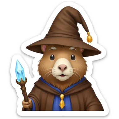Cute capybara wizard sticker