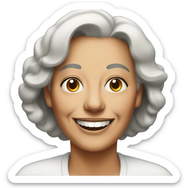 smiling older woman portrait sticker