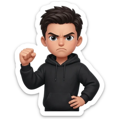 angry boy hand on hip sticker