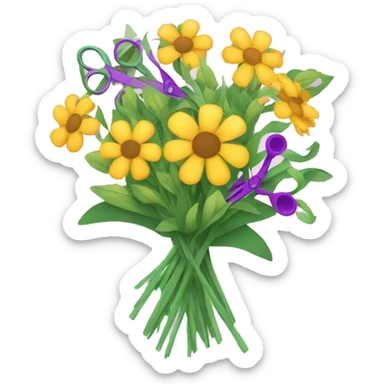 A flower bouquet of multiple scissors sticker