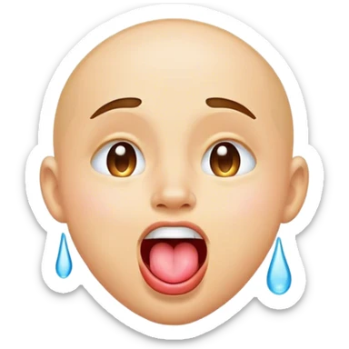 tears of joy face with tongue out sticker