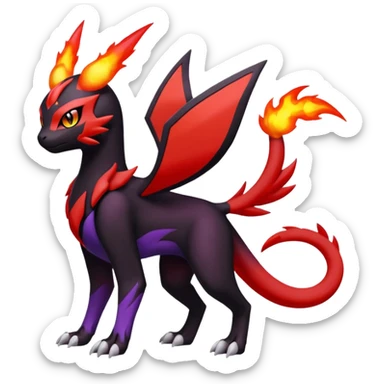 Meloetta-Litten-Guilmon-Darkrai-Pokémon-Fakémon-fusion-hybrid-creature sticker
