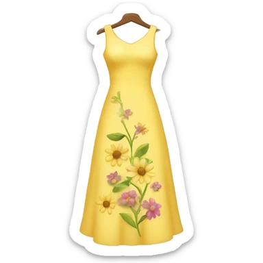 yellow dress with flowers sticker