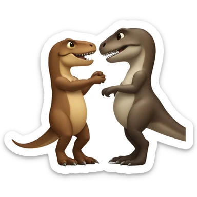 Trex with otter holding hands sticker