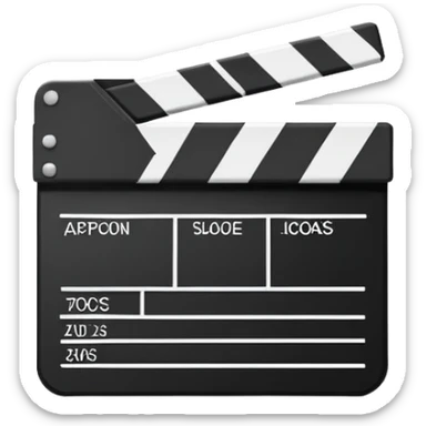 simplest possible clapperboard symbol, single stroke lines, pure abstraction sticker