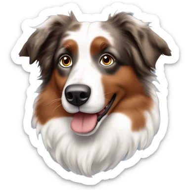 Red Merle Australian shepherd with blue eyes and a tail  sticker