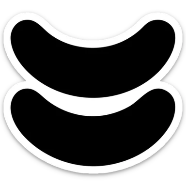 under eye patches, minimal, solid black, no detail, icon sticker