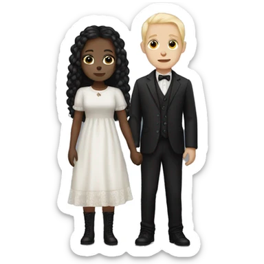 Gothic mixed wife white husband and light skin baby boy sticker