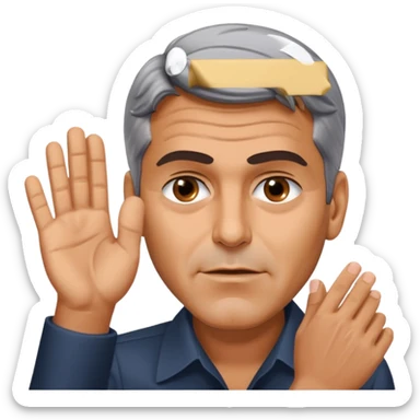 George clooney hand slapping face sticker