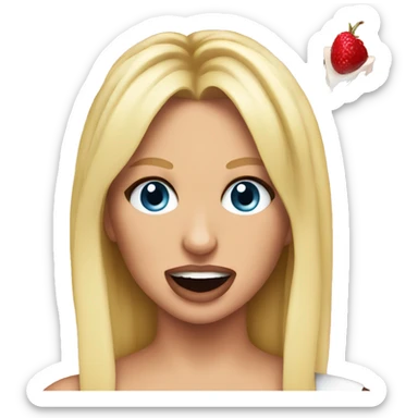 Britney Spears eating a piece of cake sticker