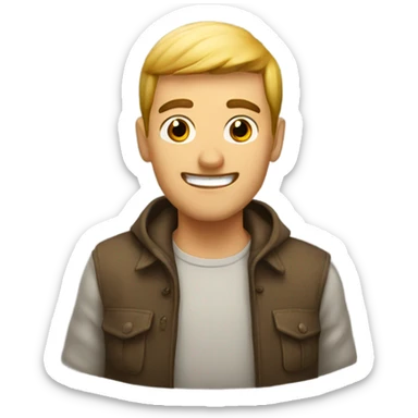 Guy taking mushrooms sticker