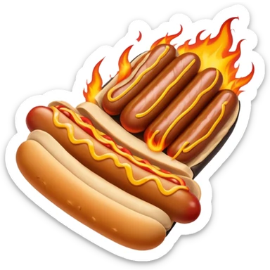 Gauntlet'd Fist Gripping a Flaming Hotdog sticker