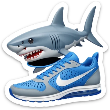 Shark With Blue Nikes sticker