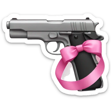 gun with a pink bow sticker
