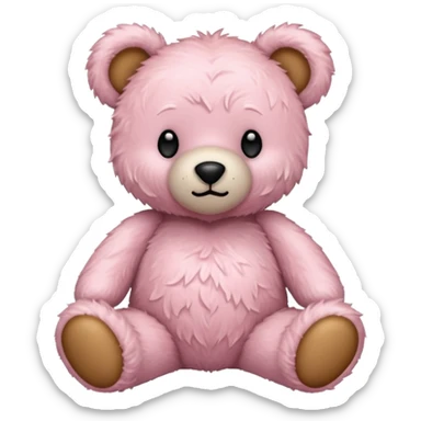 Hurt light pink teddy bear sticker