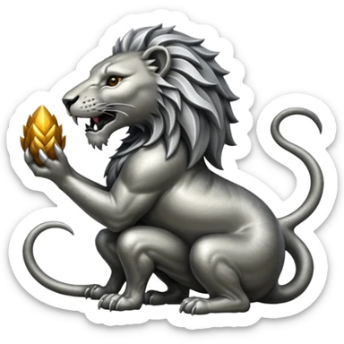 Silver Elder Scrolls Online Lion eating its tail Ouroboro sticker