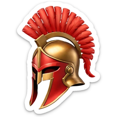 spartan helmet with red plume sticker