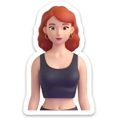 red-haired girl in a crop top sticker