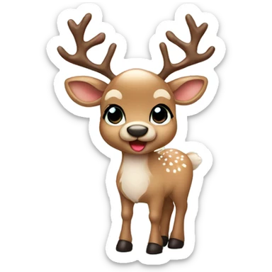 baby reindeer with bows sticker