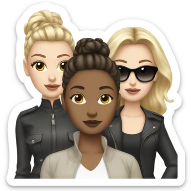 Fashionable White Girls Trio sticker