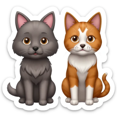кошка и собака sticker