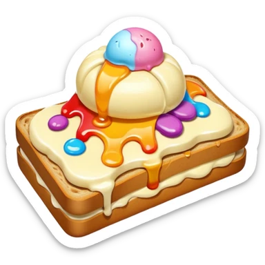 ice cream on bread sticker