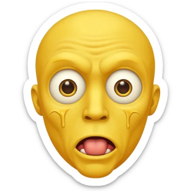 Bog eyed yellow man drooling like a moron sticker