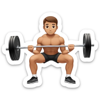 person doing a deadlift exercise, lifting a barbell from the ground sticker